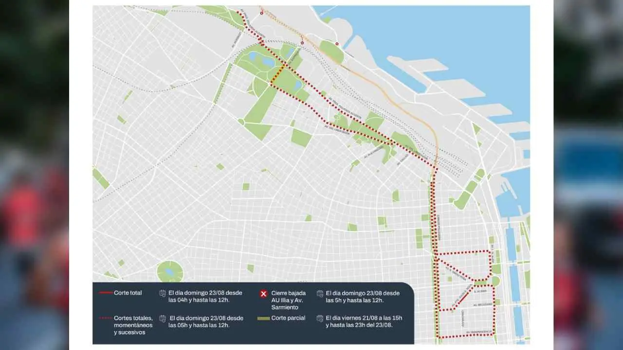 El mapa de la Media Maratón de Buenos Aires con los cortes de tránsito este fin de semana