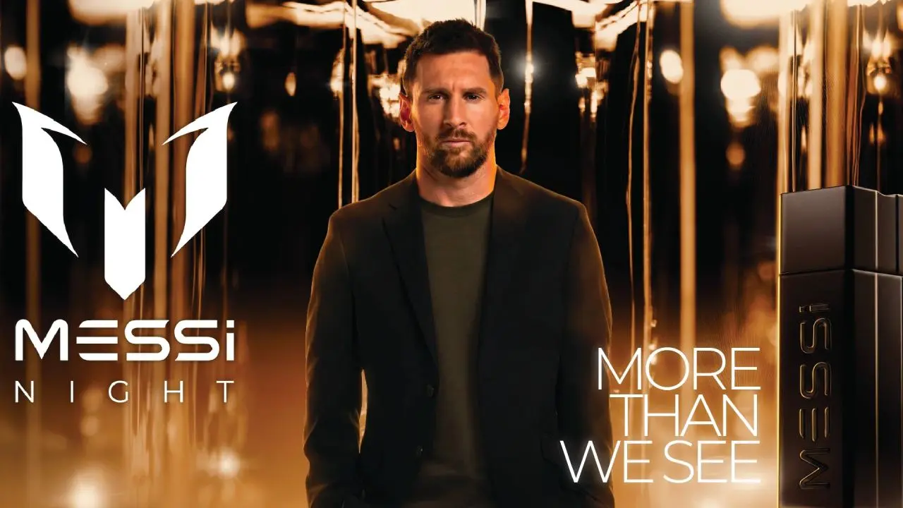 Lionel Messi protagoniza una publicidad del perfume Messi Night junto al lema “More than we see”.
