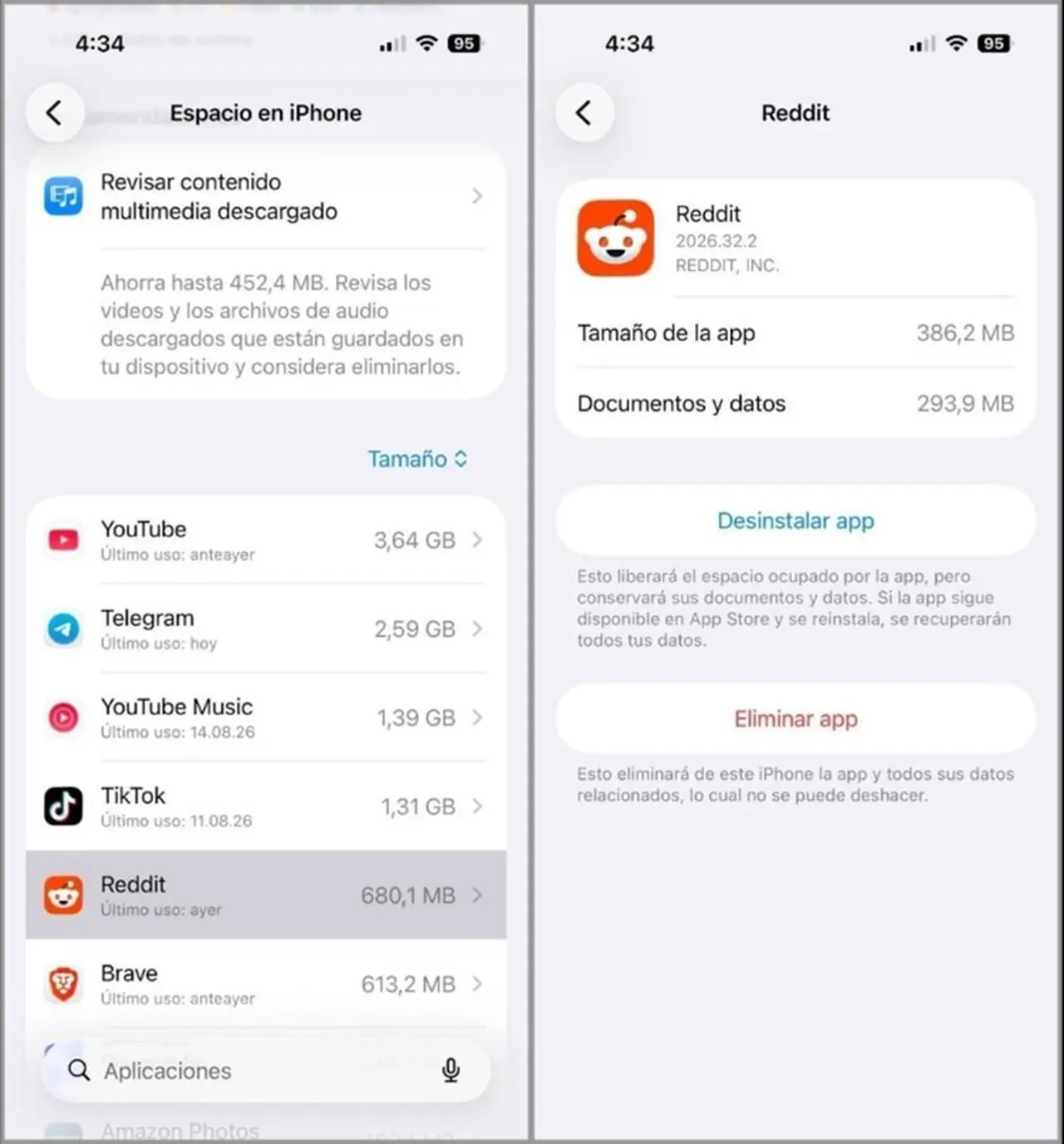 Borrar aplicaciones también permite ahorrar espacio de almacenamiento en cualquir iPhone.