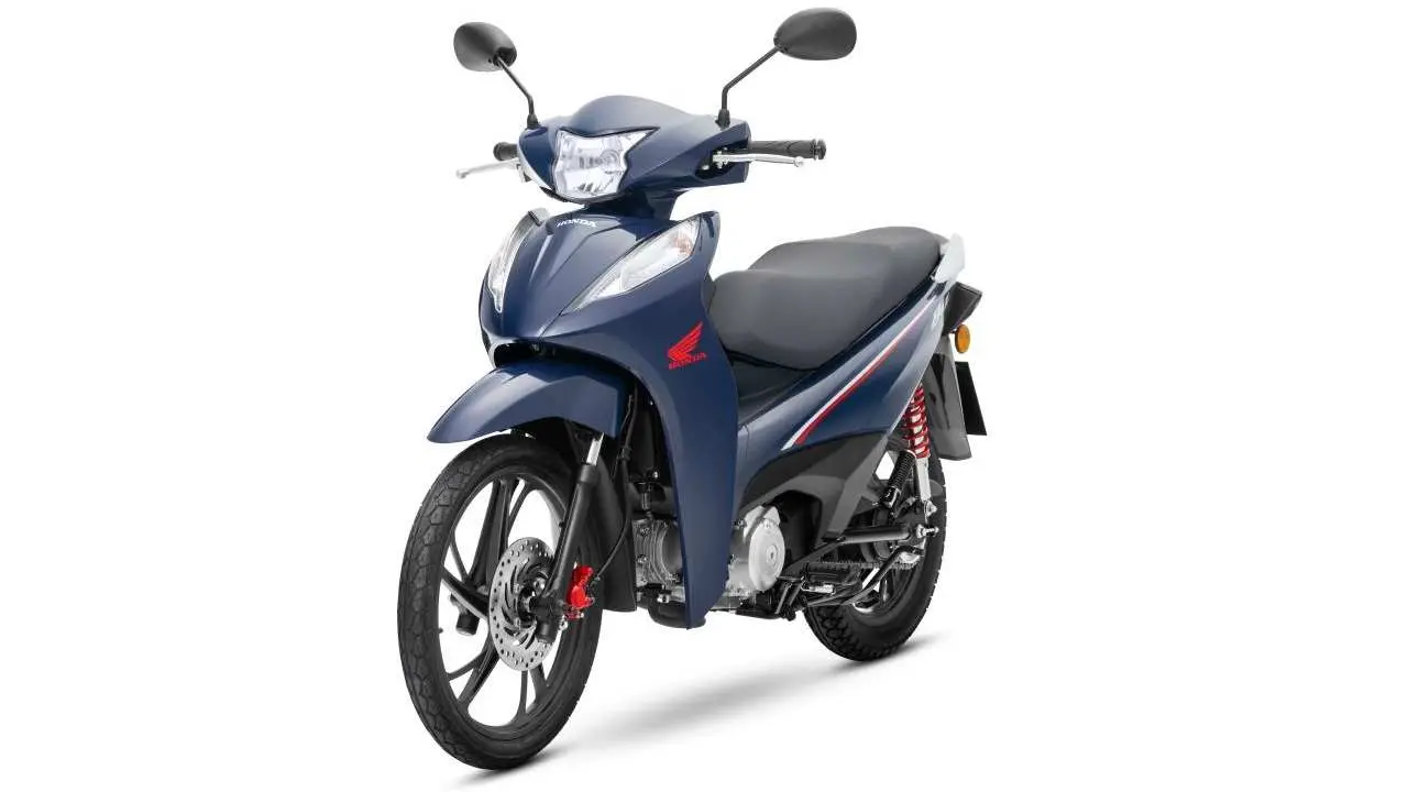 Honda Biz de frente y perfil. foto oficial.