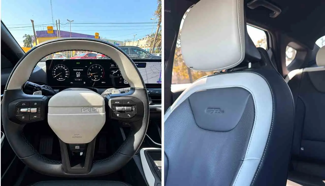 Foto volante kia k4 y asiento de perfil. foto iprofesional