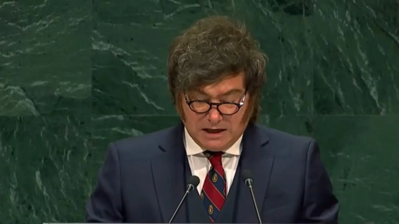 Javier Milei brinda su discurso ante la Asamblea de las Naciones Unidas