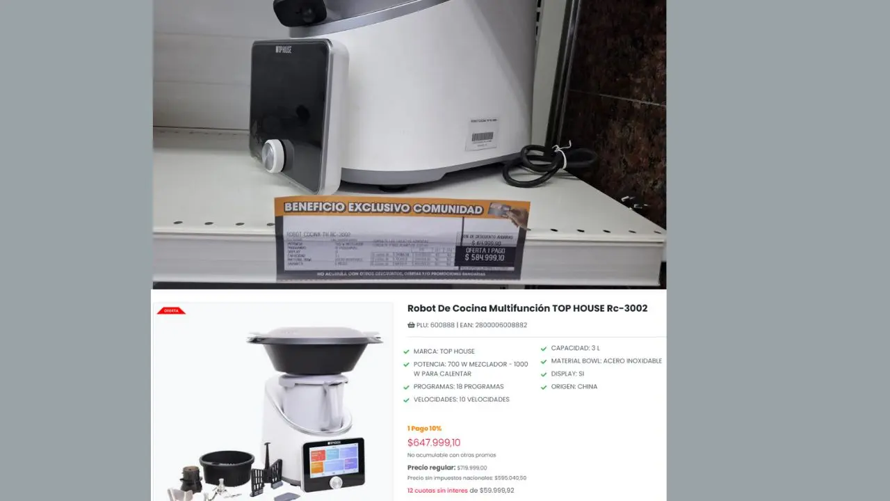 El robot de cocina Top House se puede conseguir en el outlet de Coto