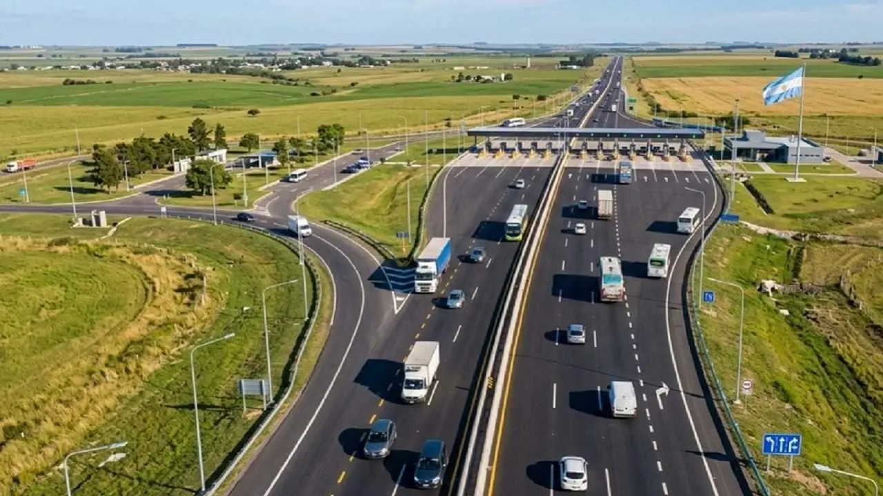 Ruta nacional con autos y vehículos durante el día