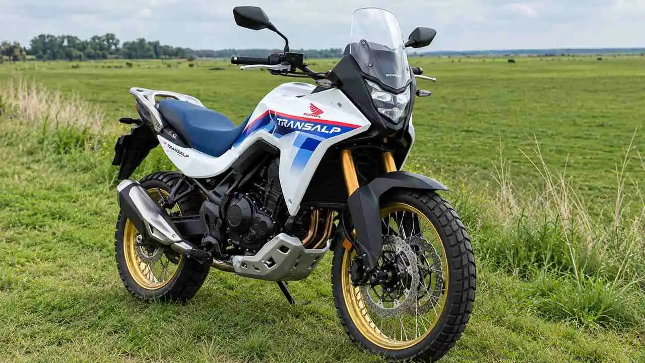 moto de frente y perfil en campo
