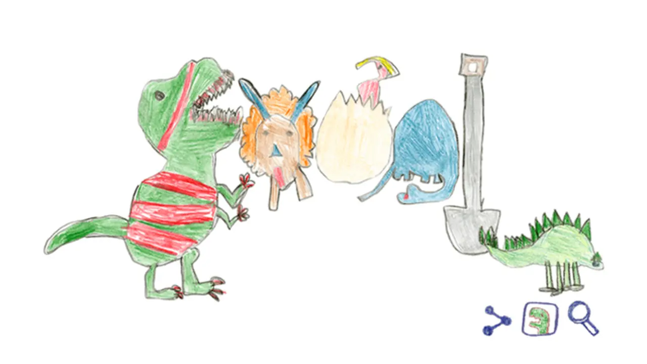 Una nena de 7 años diseñó el Doodle "Dino Google"  y se llevó 30.000 dólares