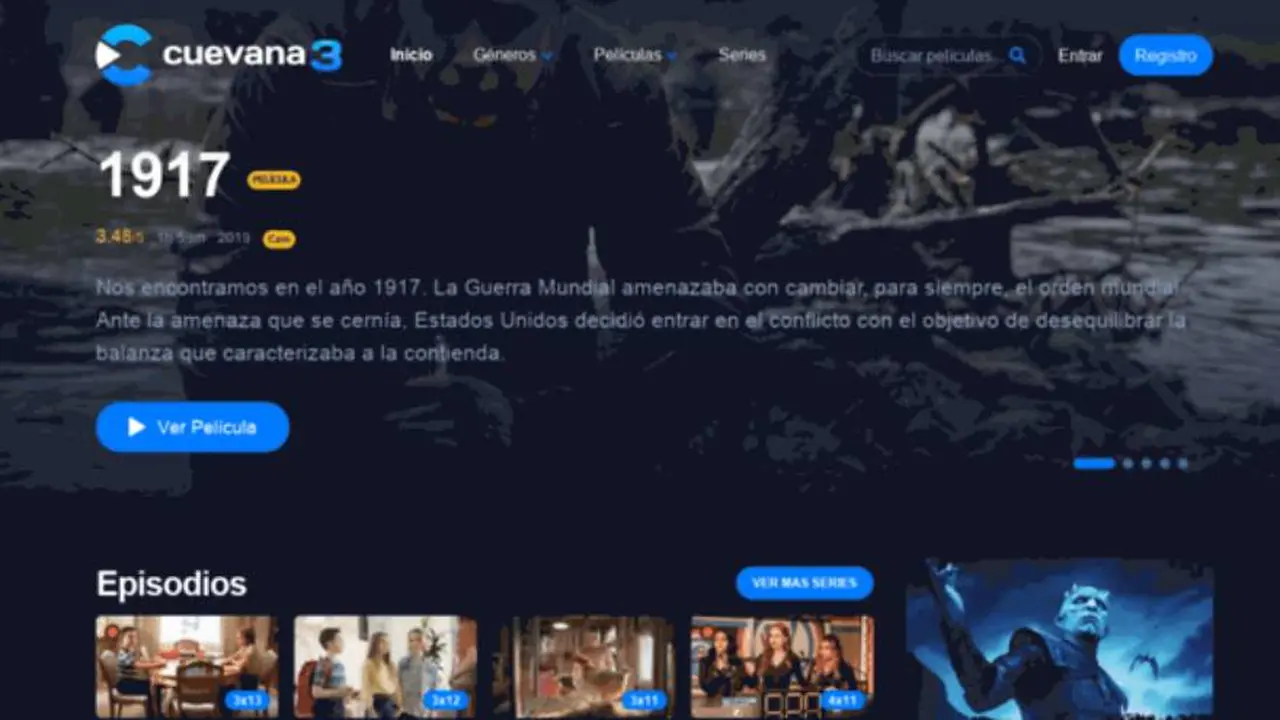 Cuevana es uno de los portales más reconocidos para ver películas gratis online sin descargas