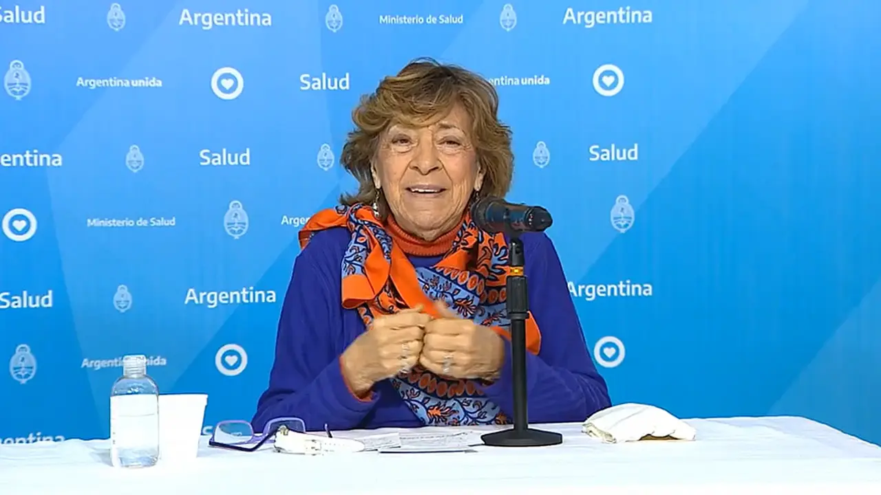 Mabel Bianco, en plena exposición durante el informe diario de este miércoles