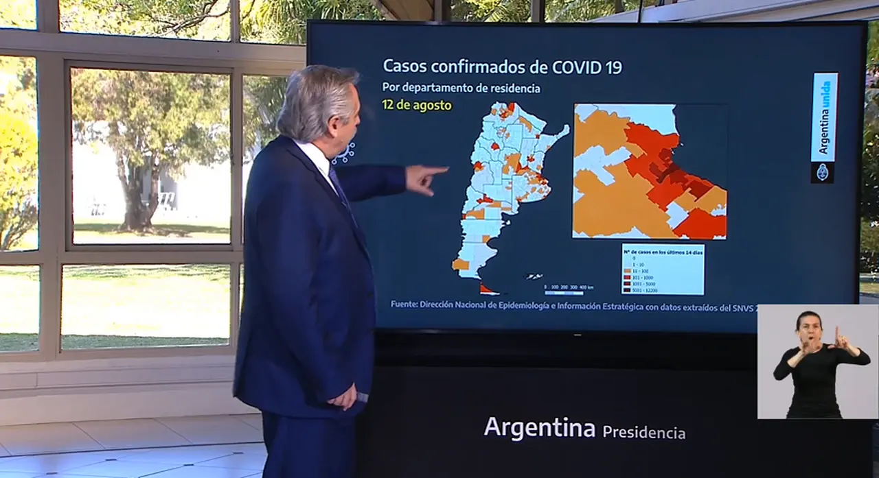 El Presidente mostró la expansión del coronavirus en el país