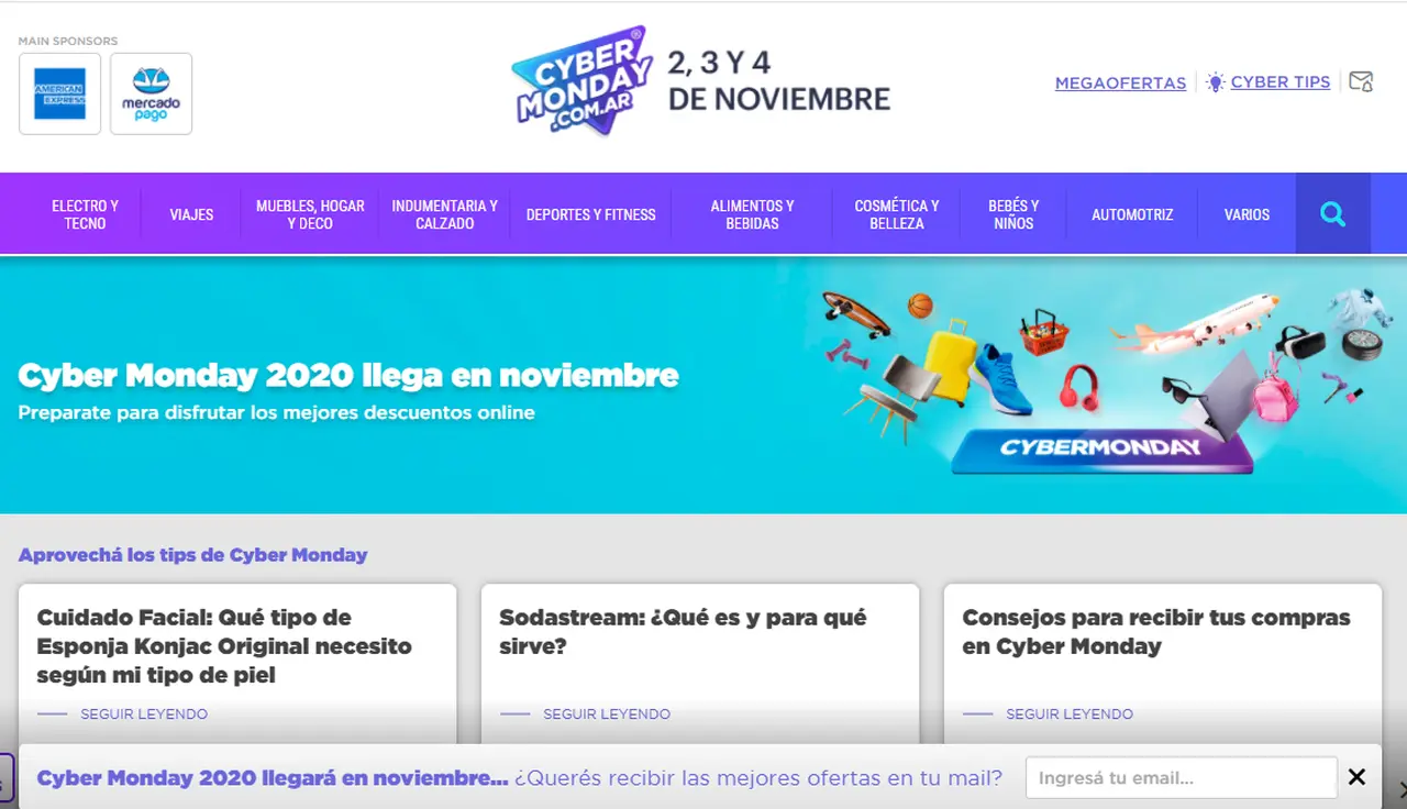 El Cyber Monday se desarrolló entre el 2 y el 4 de noviembre de 2020