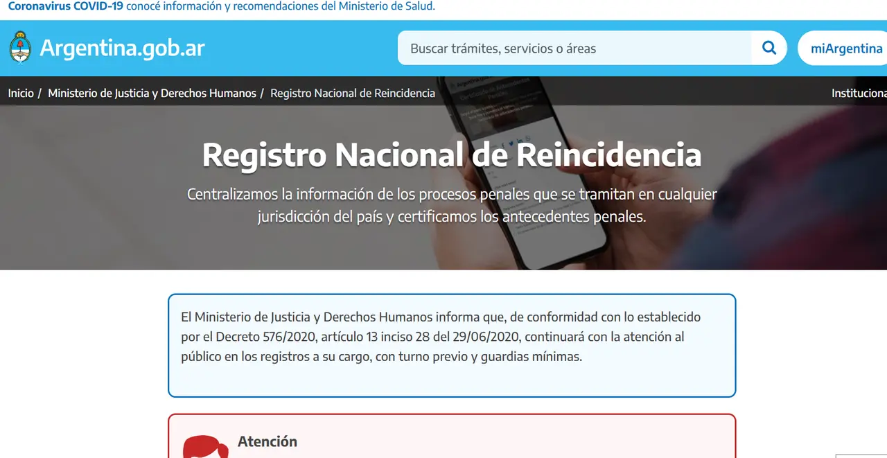 Certificado de reincidencia: esta es la web donde se puede obtener información