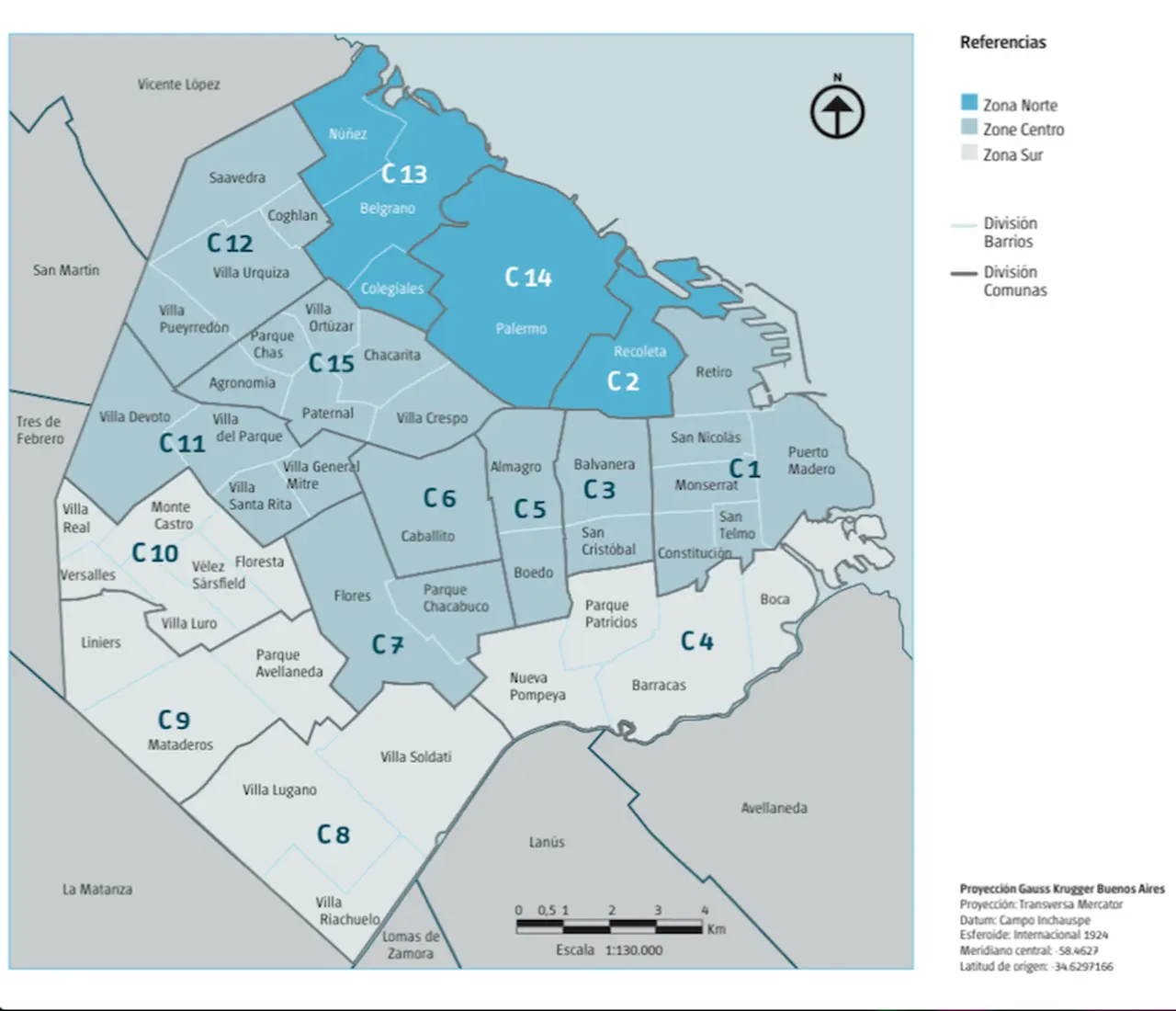 Qué es el AMBA: mapa de la Ciudad Autónoma de Buenos Aires.