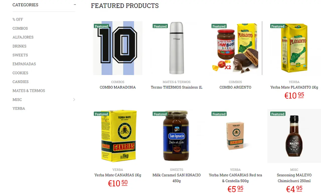 Productos de South American Shop para comprar vía online.