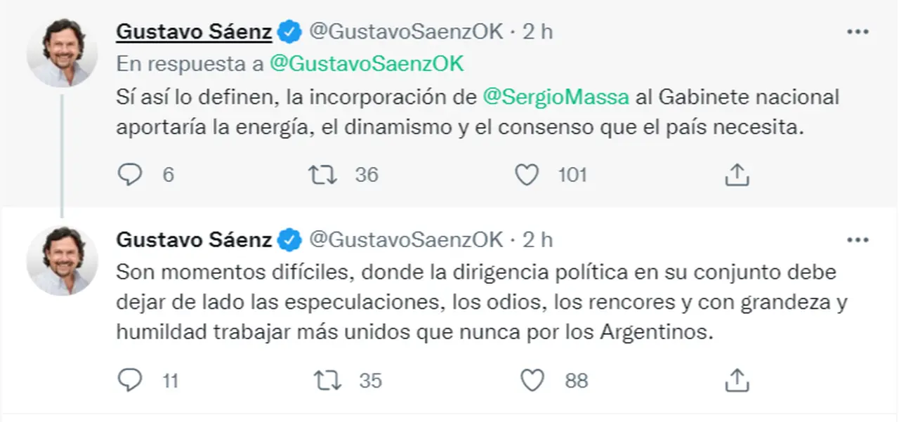 El hilo que publicó Sáez