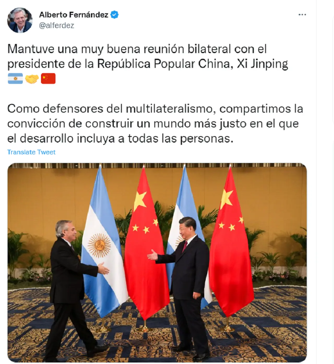 Alberto Fernández hizo eco de la reunión en sus redes.