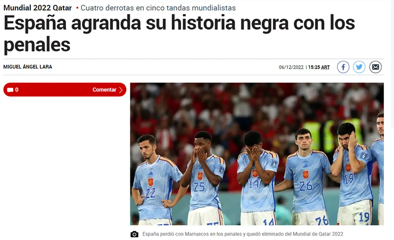 Marca se sumó a las críticas contra la selección española por la derrota ante Marruecos.