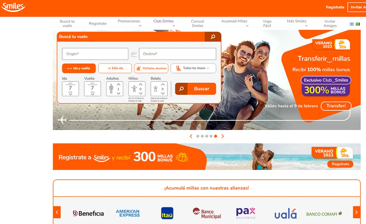 La plataforma Smiles ofrece la venta de millas y está vinculada a 50 aerolíneas diferentes.