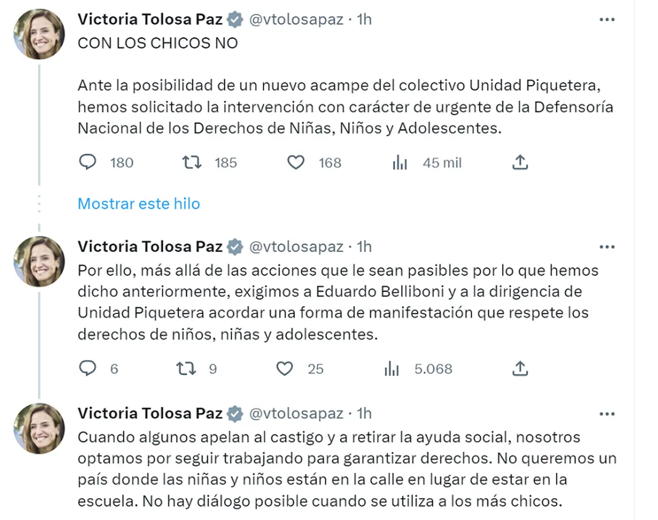 La ministra Victoria Tolosa Paz