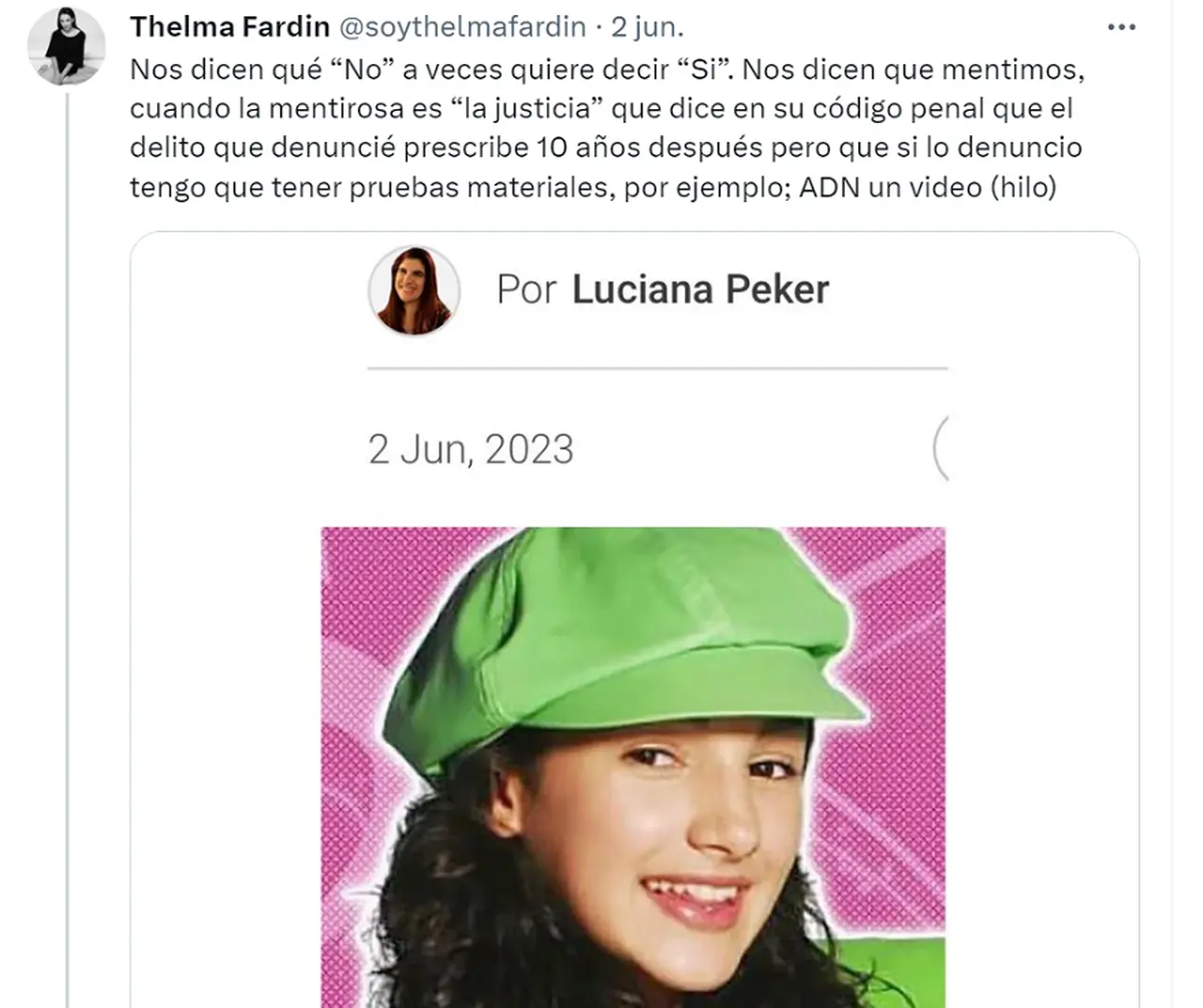 Thelma Fardín reaccionó al conocer que Juan Darthés fue absuelto por la Justicia brasileña.
