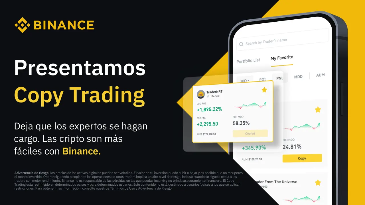 Binance lanza el Copy Trading para reducir la barrera de entrada a los principiantes