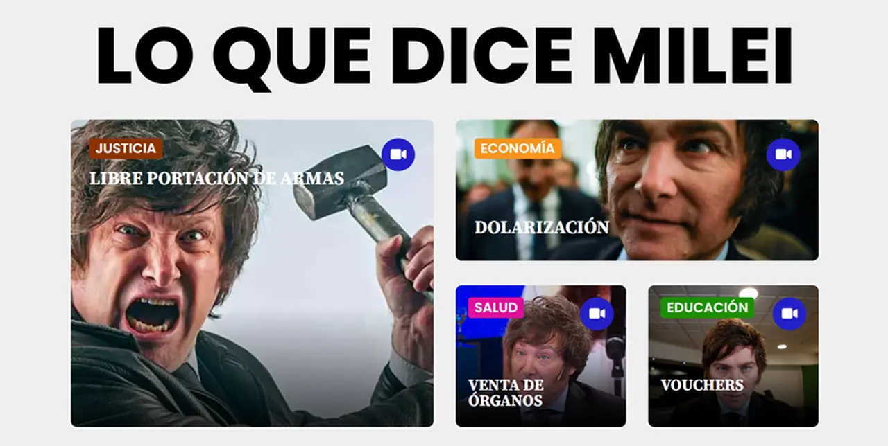 Insólito: la web que Massa reiteró en el debate para saber "lo que dice Milei", armada y auspiciada por el tigrense