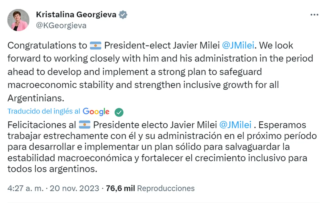 La directora del FMI, Kristalina Georgieva