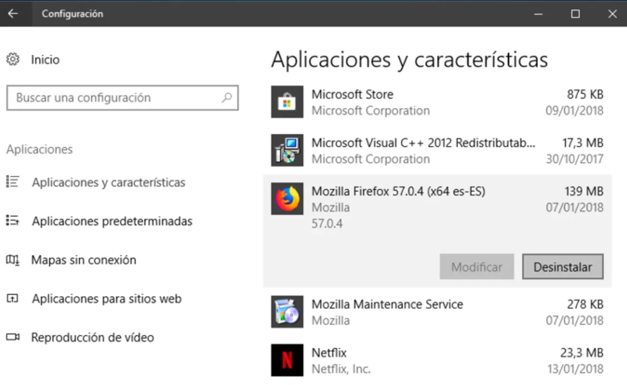 Las aplicaciones que no uses se pueden desinstalar en Configuración del equipo