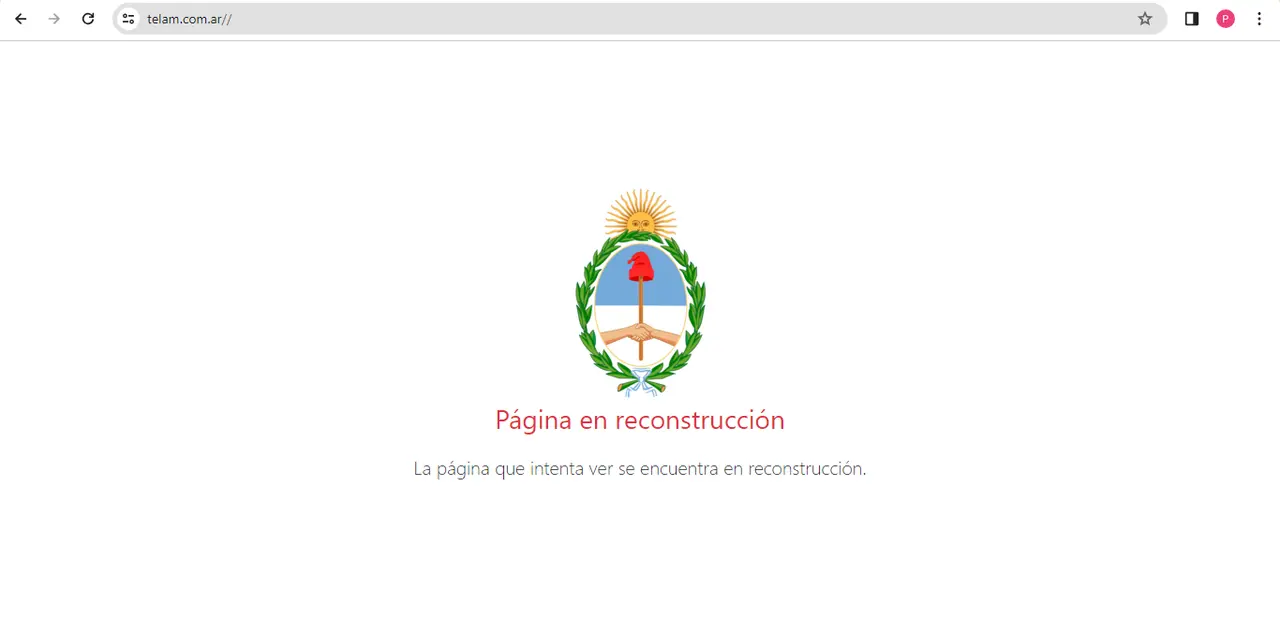 El cierre de Télam: el mensaje que apareció en el sitio web de la agencia de noticias
