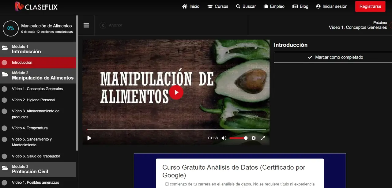 Los cursos se pueden iniciar y pausar cuando los usuarios quieran