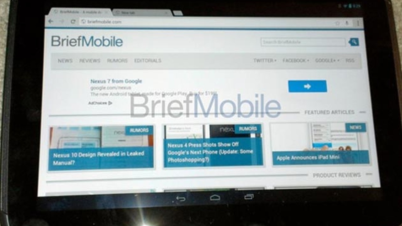 Se filtraron imágenes de la nueva tablet de Google y Asus