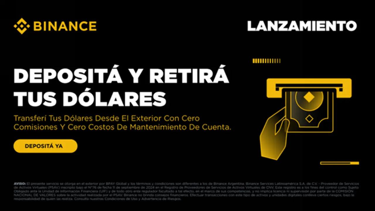Binance lanz en Argentina su servicio de depsitos y retiros directos en dlares