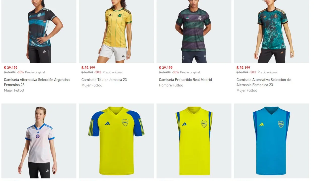 Cual es la camiseta de futbol mas barata de ADIDAS en su outlet