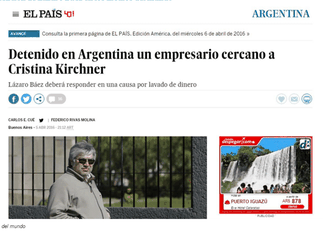 Así­ reflejaron los medios internacionales la noticia de la detención de Báez