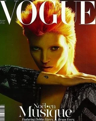 Kate Moss homenajea a David Bowie en una genial tapa de Vogue