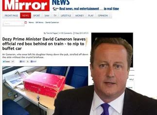 Afirman que David Cameron dejó sus documentos en un tren