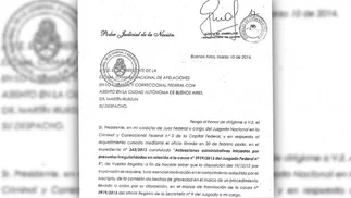 El escrito en el que Oyarbide reconoce que frenó un operativo por el llamado de un funcionario