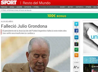 Así­ reflejaron los diarios del mundo la noticia sobre la muerte de Grondona