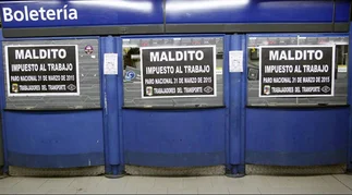 'Maldito impuesto al trabajo', los afiches del paro que aparecieron en la Ciudad