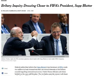 í‰sta es la nota que puso en jaque a Joseph Blatter y lo llevó a dejar su cargo en pocas horas