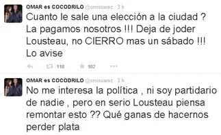 El dueño de Cocodrilo le pidió a Lousteau que se baje del balotaje para no tener que cerrar su negocio