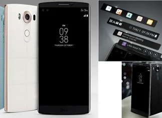 LG presentó el V10, un celular con doble pantalla frontal