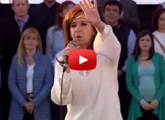 Video: la desafortunada broma de Cristina relacionada a Maldonado durante su acto de campaña
