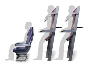 Llegan los asientos verticales para viajar en avión