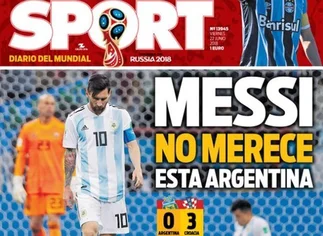 Las crí­ticas de la prensa de España: 'Messi no merece esta Argentina'