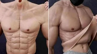 Un traje de silicona para que los hombres luzcan súper musculosos