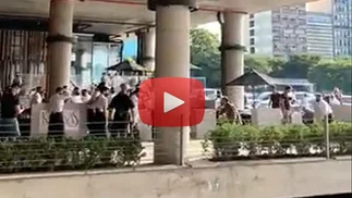Clientes y mozos, a las trompadas: el video de una batalla campal