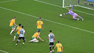 Así se vio el gol de Lionel Messi a Australia desde la tribuna