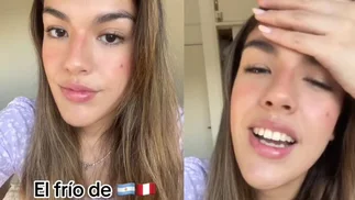 Una joven peruana quedó impactada por el frío que hace en Buenos Aires