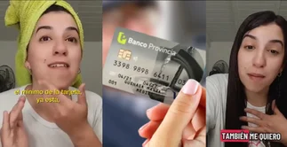 Una joven argentina pagó el mínimo de la tarjeta de crédito y su reacción es viral