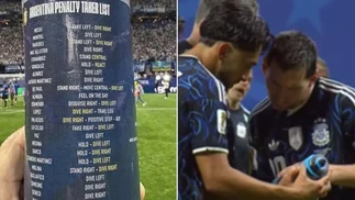Qué decía el machete de Jordan Pickford para atajar los penales de la Selección Argentina